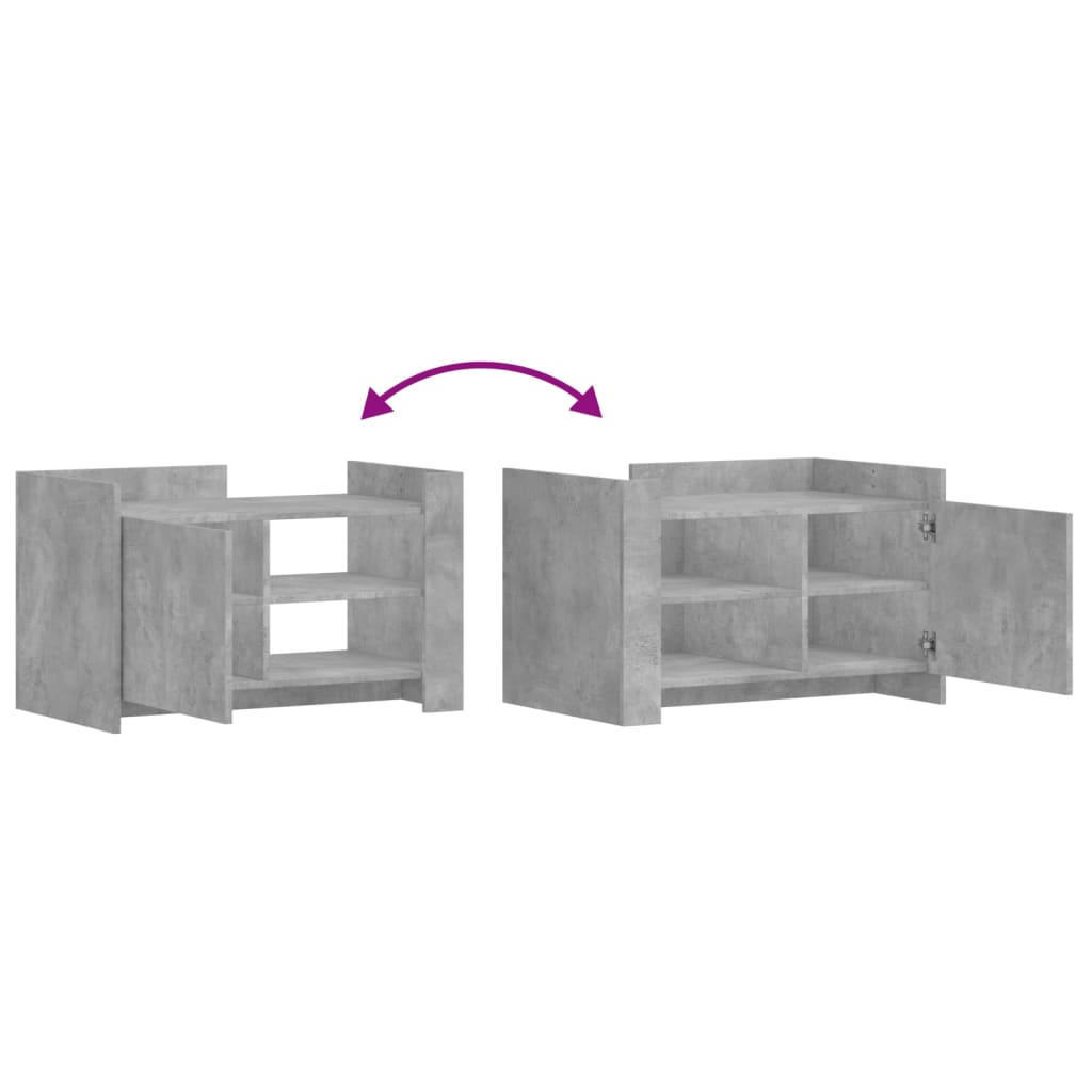 Table basse gris béton 80x50x50 cm bois d'ingénierie - XIOS