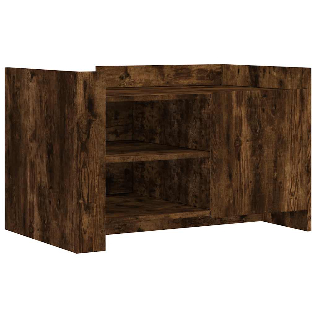 Table basse chêne fumé 80x50x50 cm bois d'ingénierie - XIOS