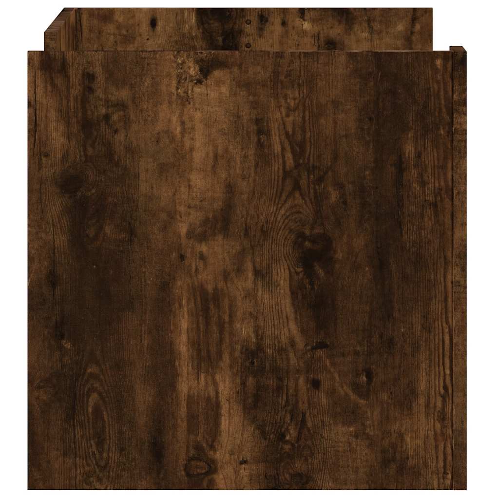Table basse chêne fumé 80x50x50 cm bois d'ingénierie - XIOS