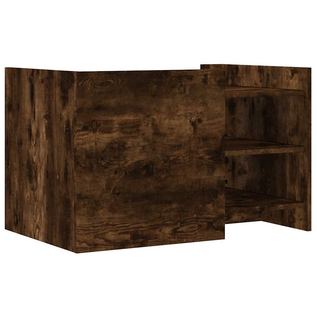 Table basse chêne fumé 80x50x50 cm bois d'ingénierie - XIOS