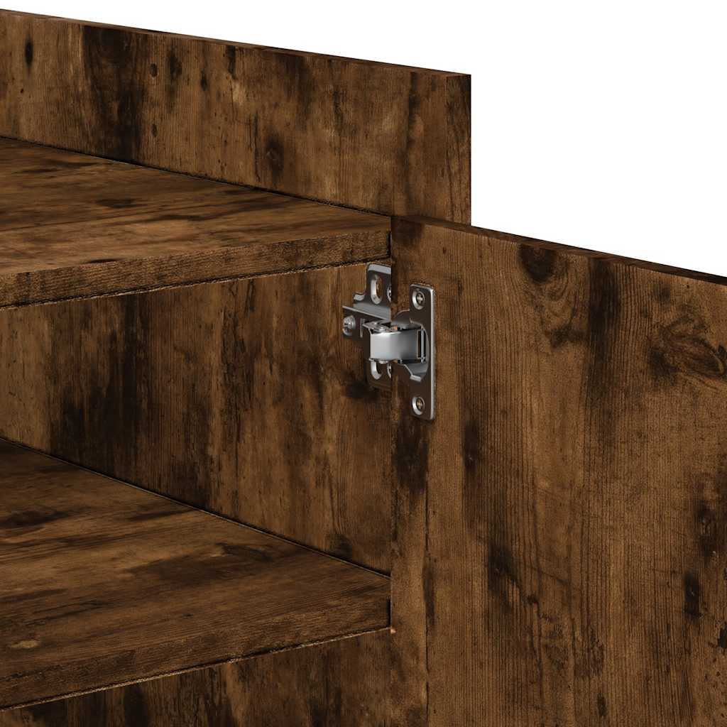 Table basse chêne fumé 80x50x50 cm bois d'ingénierie - XIOS
