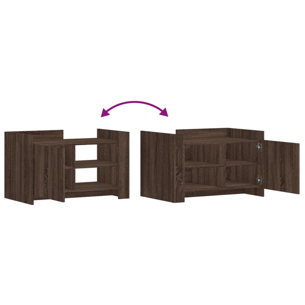 Table basse chêne marron 80x50x50 cm bois d'ingénierie - XIOS