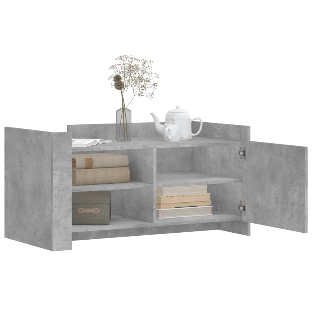 Table basse gris béton 100x50x50 cm bois d'ingénierie - XIOS
