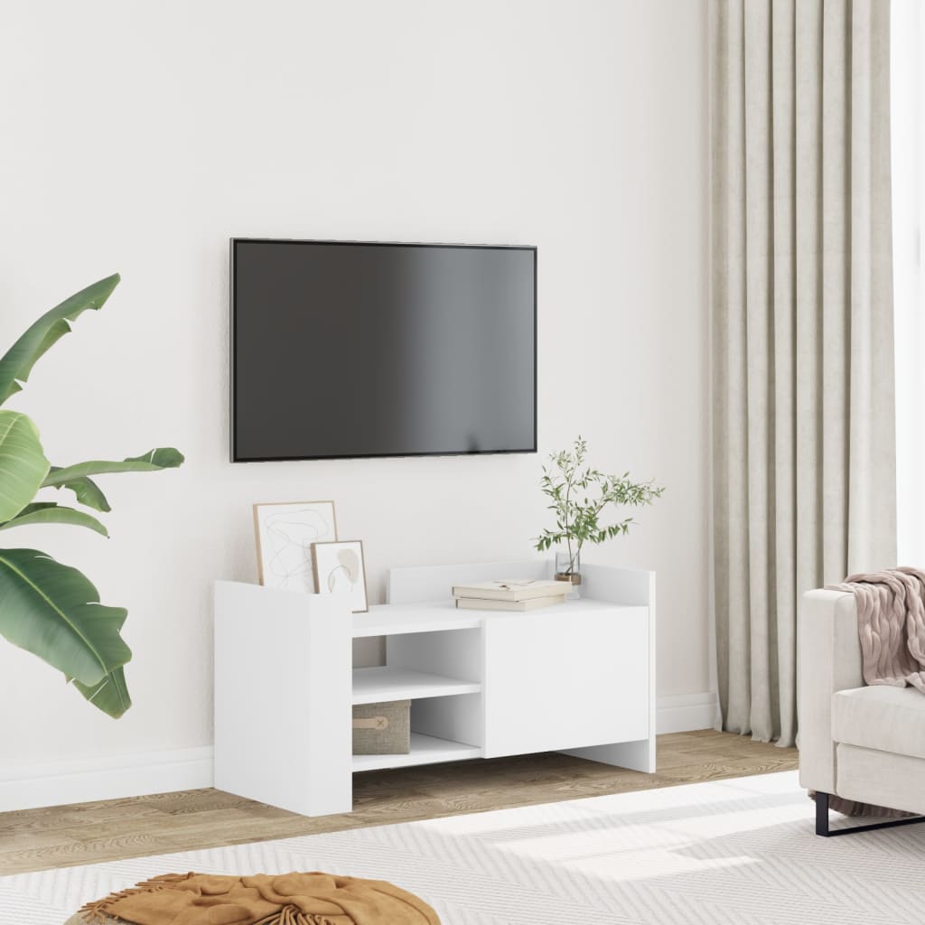 Meuble TV blanc 80x35x40 cm bois d’ingénierie - XIOS