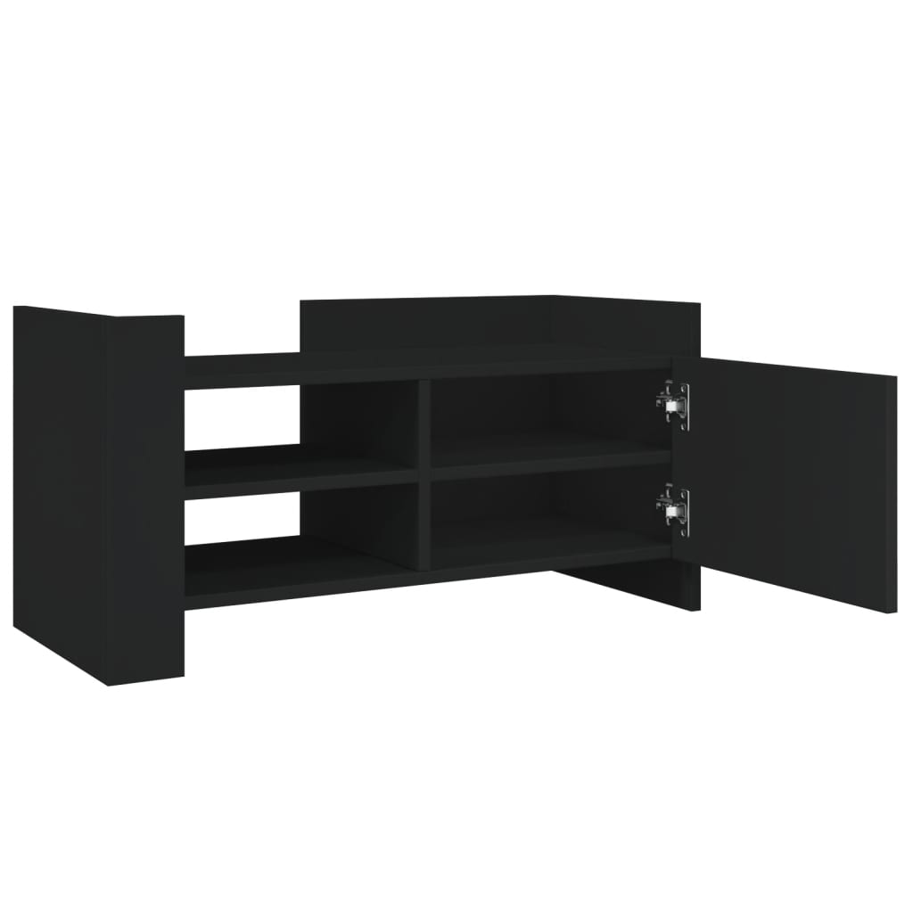 Meuble TV noir 80x35x40 cm bois d’ingénierie - XIOS
