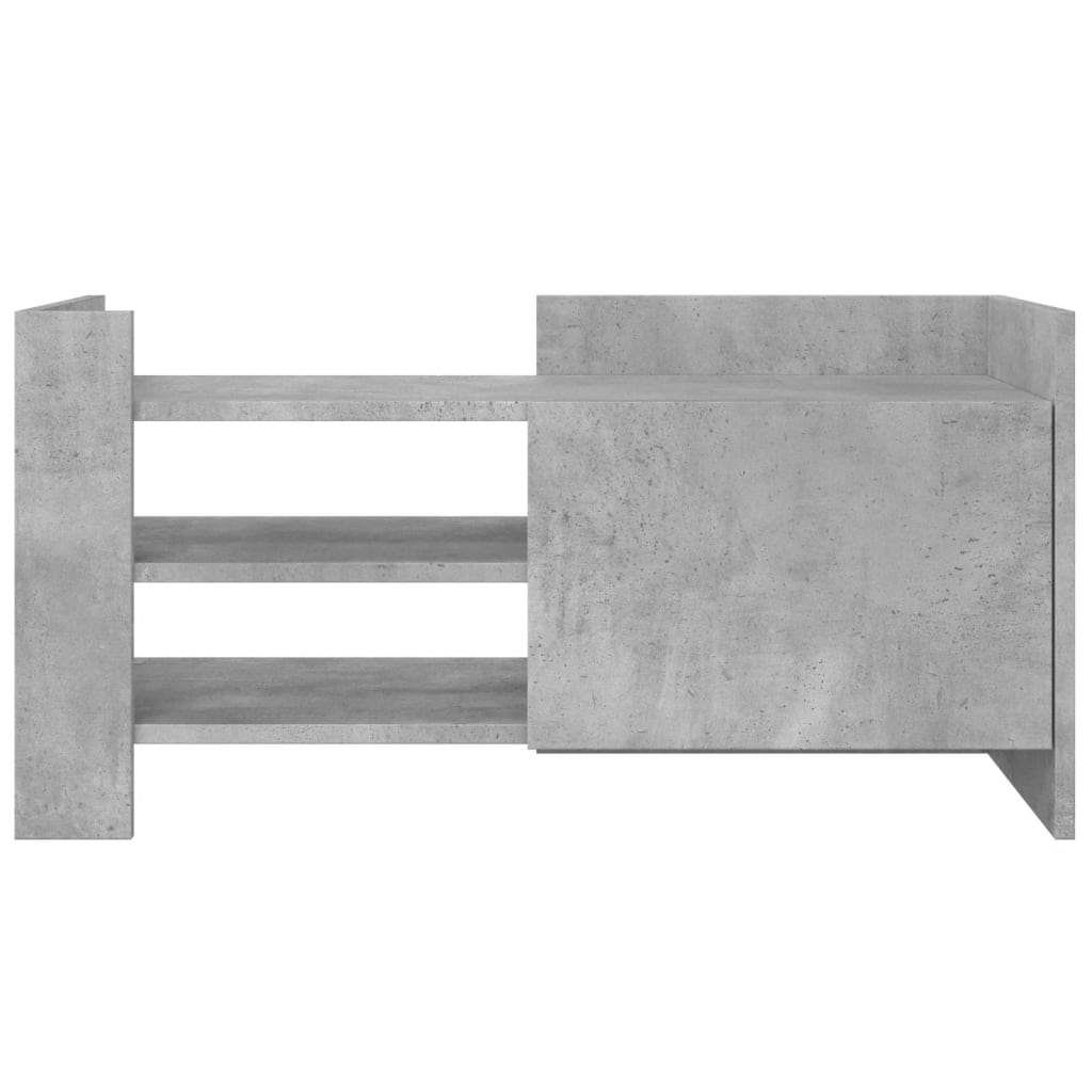 Meuble TV gris béton 80x35x40 cm bois d'ingénierie - XIOS