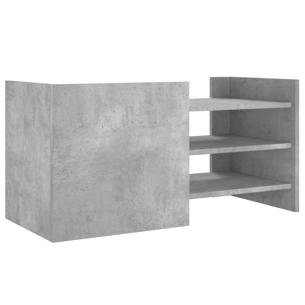 Meuble TV gris béton 80x35x40 cm bois d'ingénierie - XIOS