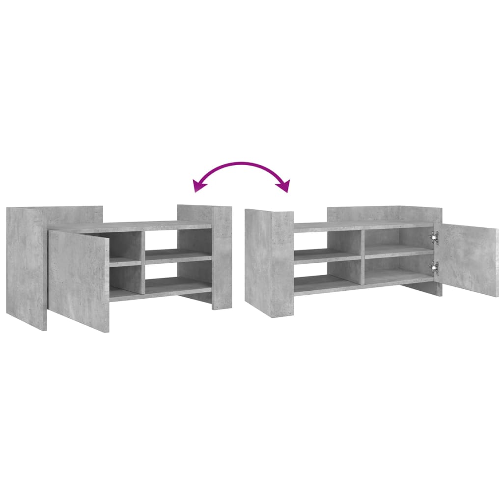 Meuble TV gris béton 80x35x40 cm bois d'ingénierie - XIOS