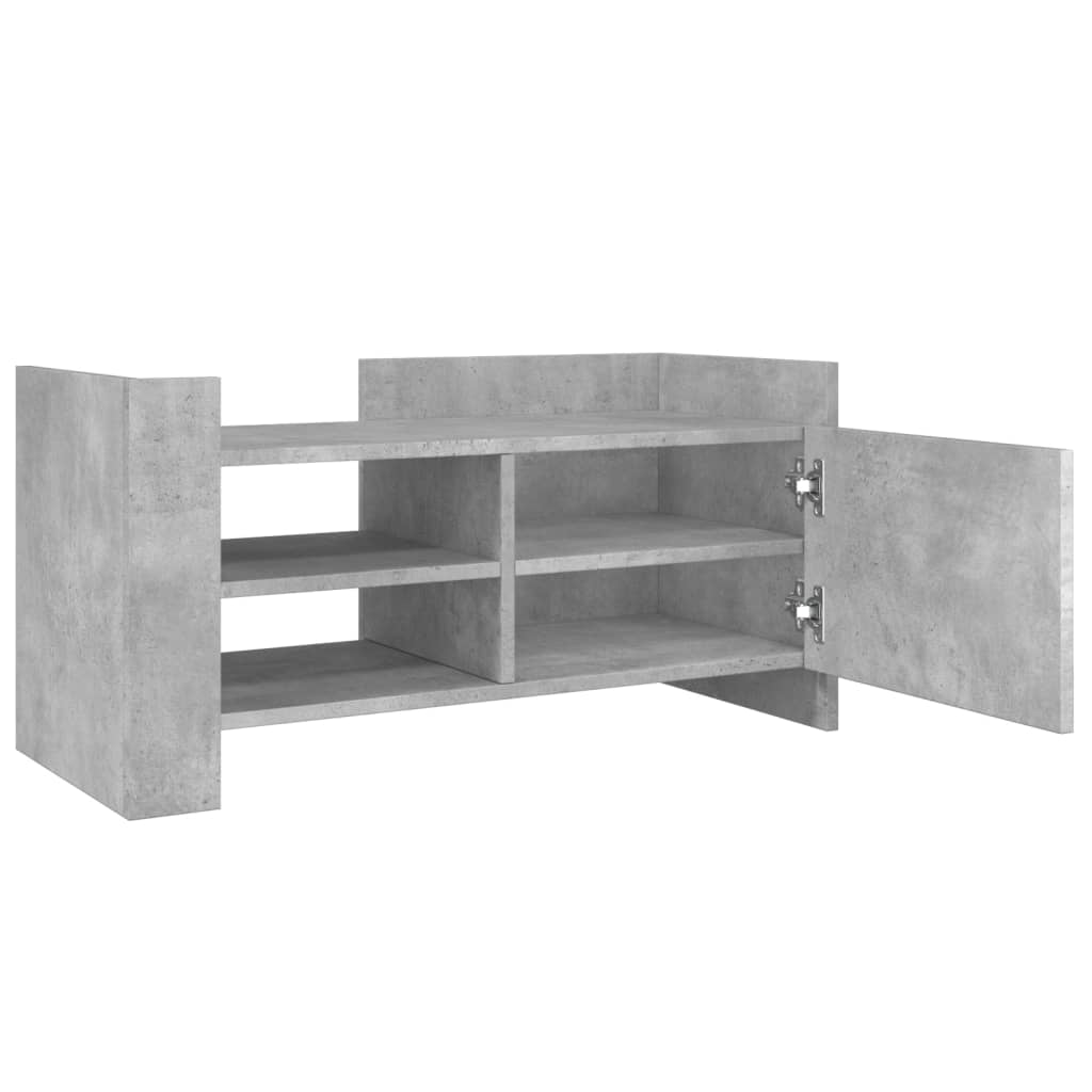 Meuble TV gris béton 80x35x40 cm bois d'ingénierie - XIOS