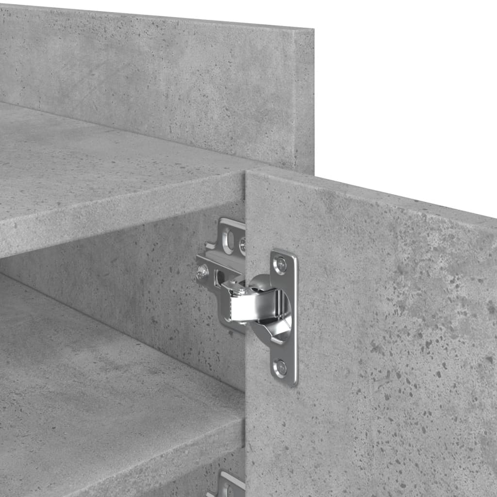 Meuble TV gris béton 80x35x40 cm bois d'ingénierie - XIOS
