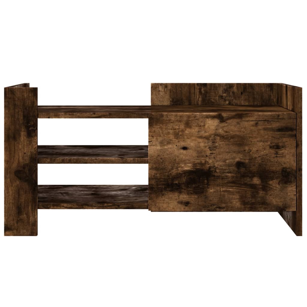 Meuble TV chêne fumé 80x35x40 cm bois d'ingénierie - XIOS
