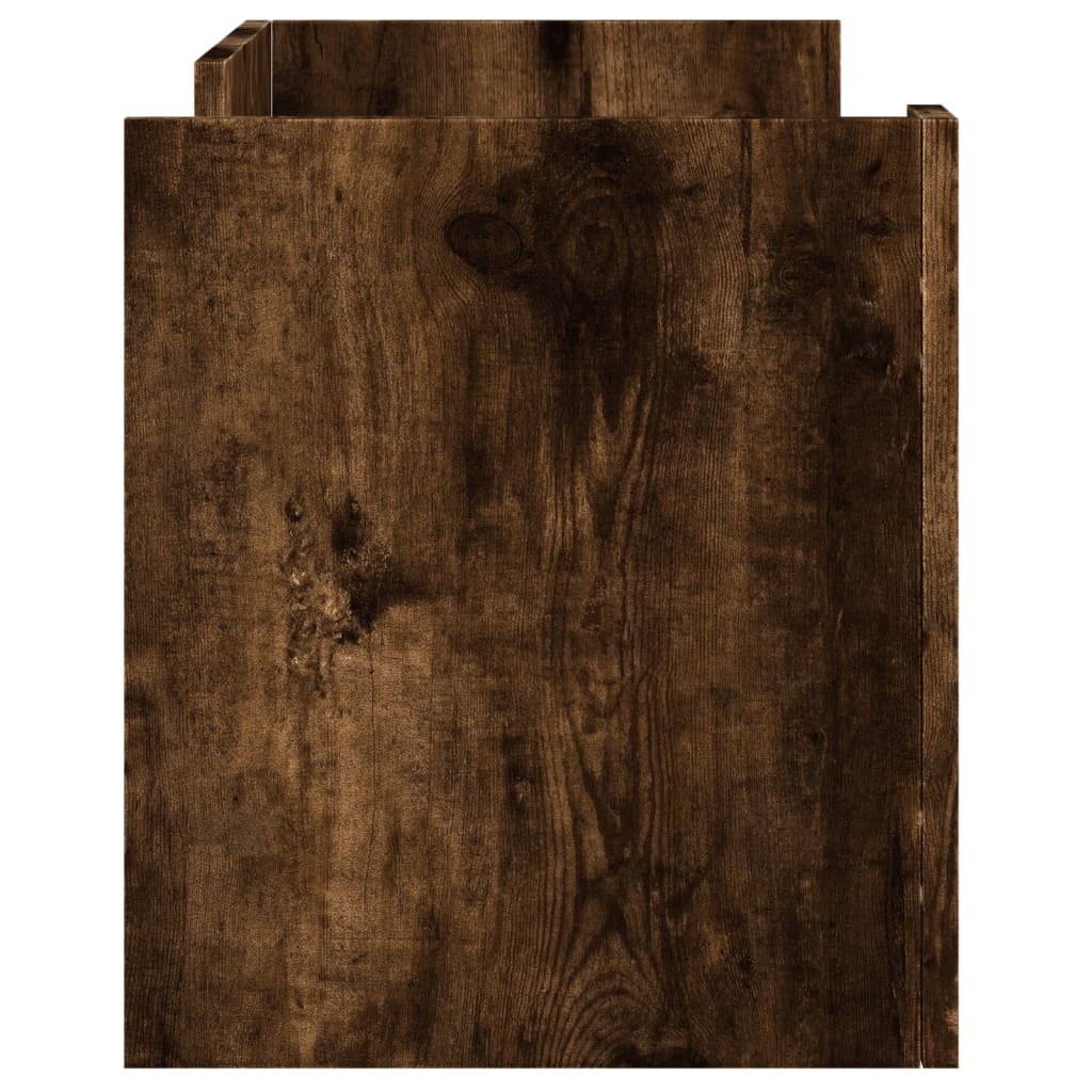 Meuble TV chêne fumé 80x35x40 cm bois d'ingénierie - XIOS