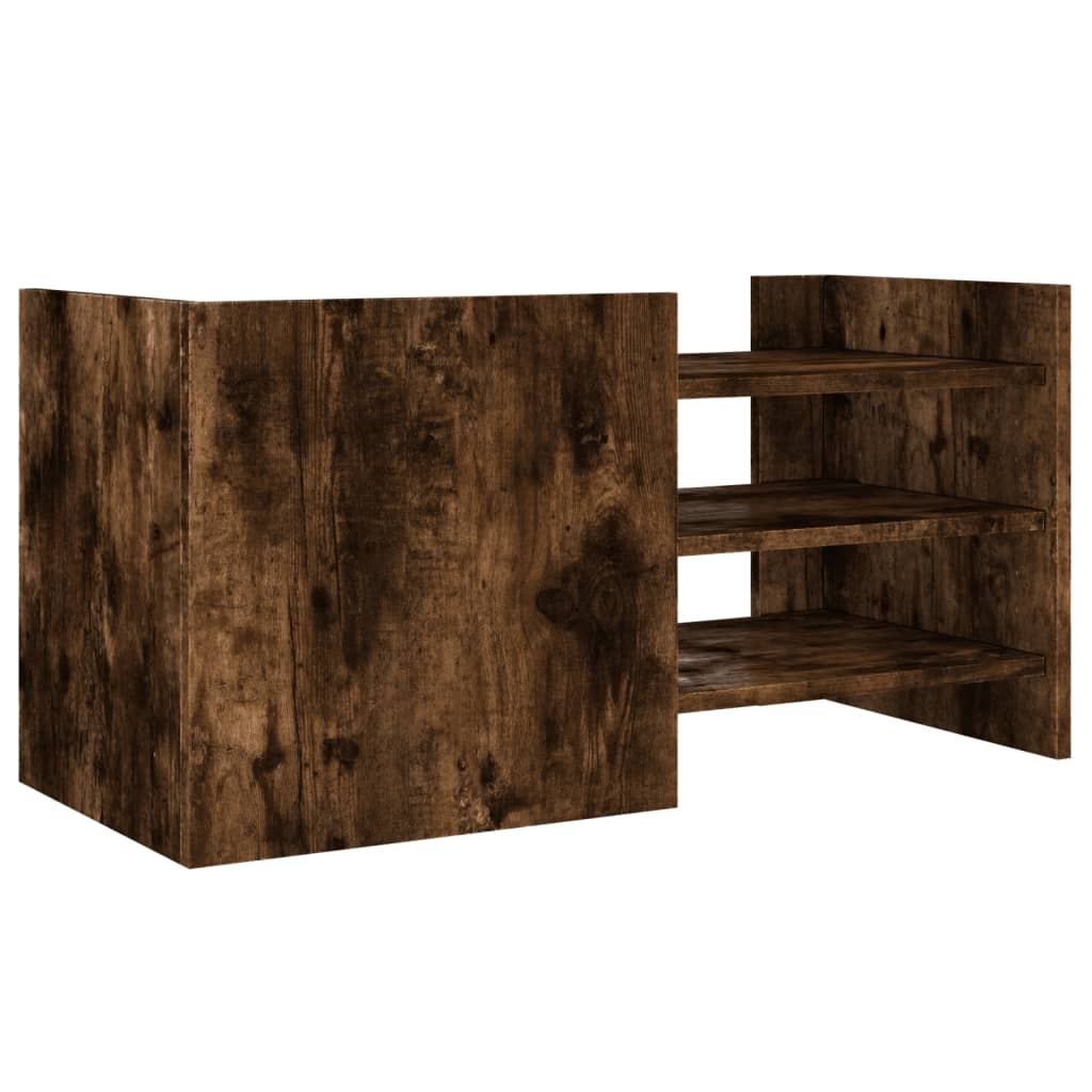 Meuble TV chêne fumé 80x35x40 cm bois d'ingénierie - XIOS