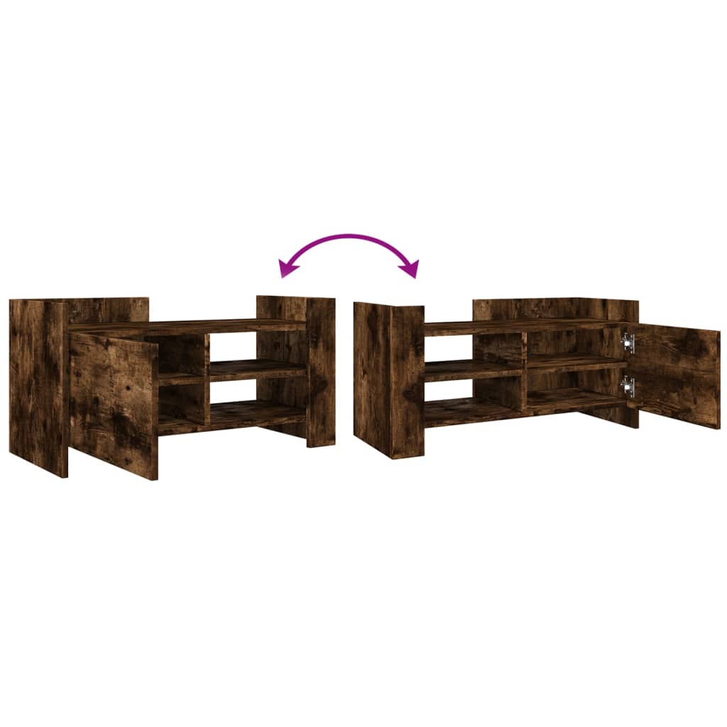 Meuble TV chêne fumé 80x35x40 cm bois d'ingénierie - XIOS