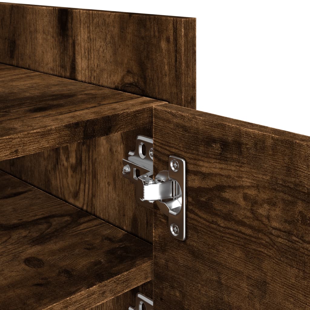 Meuble TV chêne fumé 80x35x40 cm bois d'ingénierie - XIOS