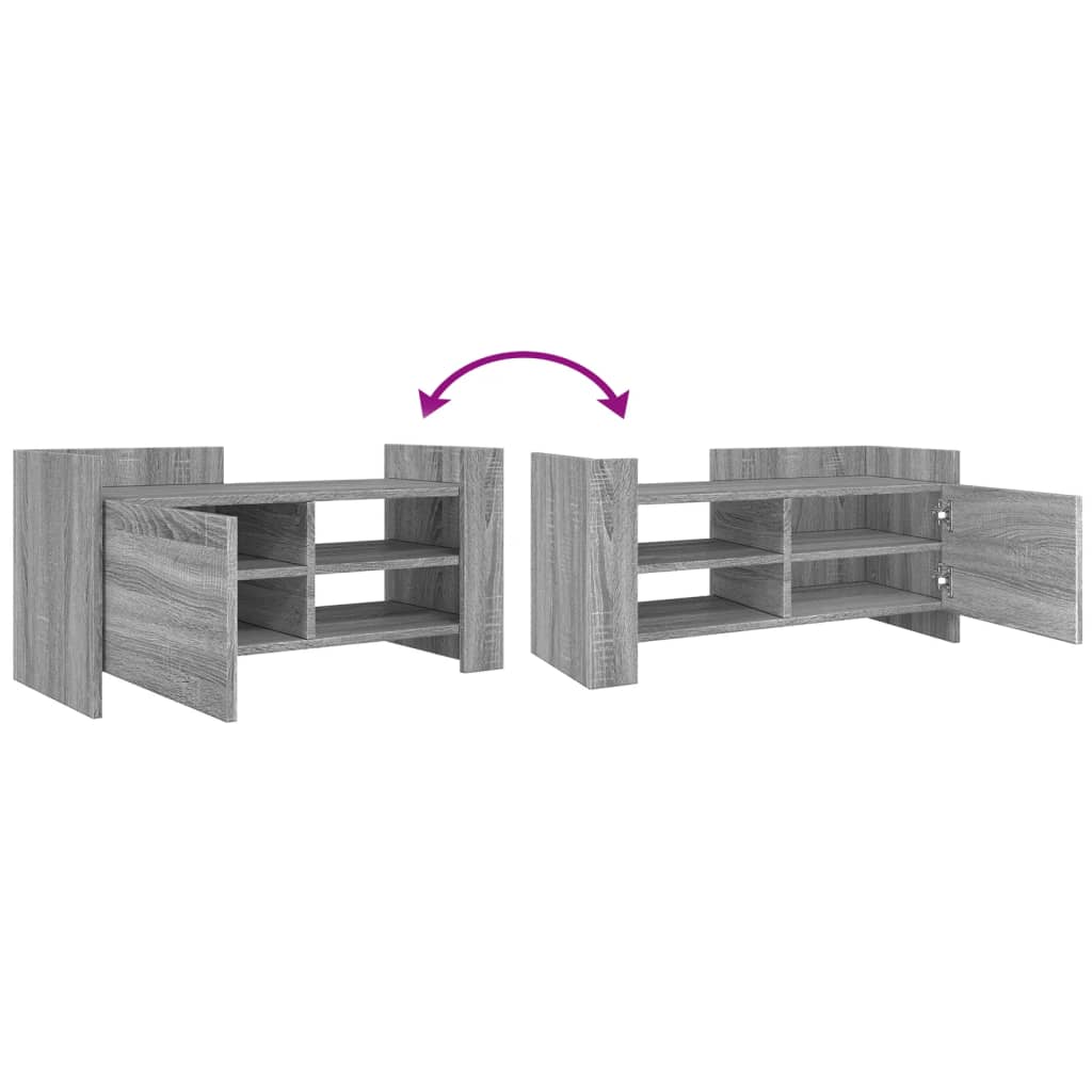 Meuble TV sonoma gris 80x35x40 cm bois d'ingénierie - XIOS
