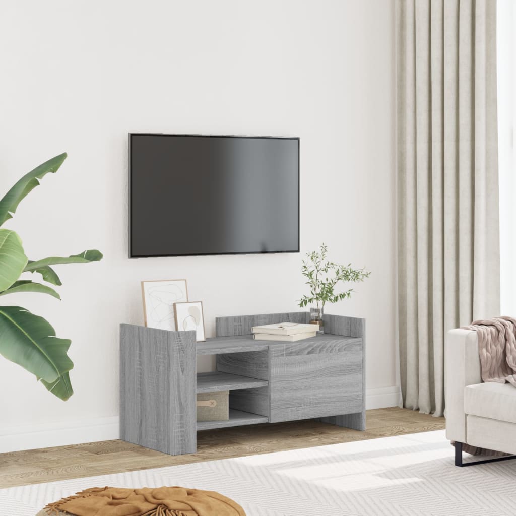 Meuble TV sonoma gris 80x35x40 cm bois d'ingénierie - XIOS