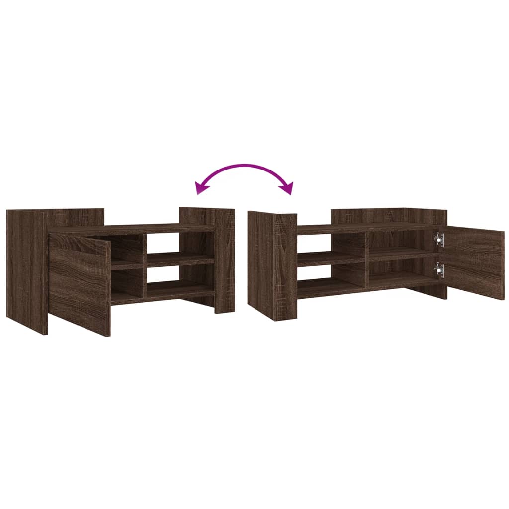 Meuble TV chêne marron 80x35x40 cm bois d'ingénierie - XIOS