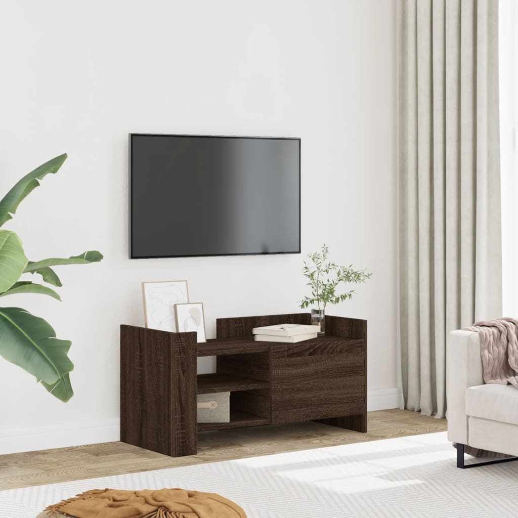 Meuble TV chêne marron 80x35x40 cm bois d'ingénierie - XIOS