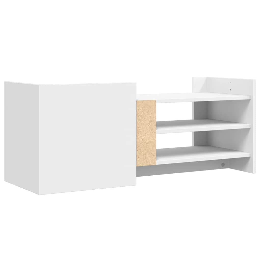 Meuble TV Blanc 100x35x40 cm Bois d'ingénierie - XIOS
