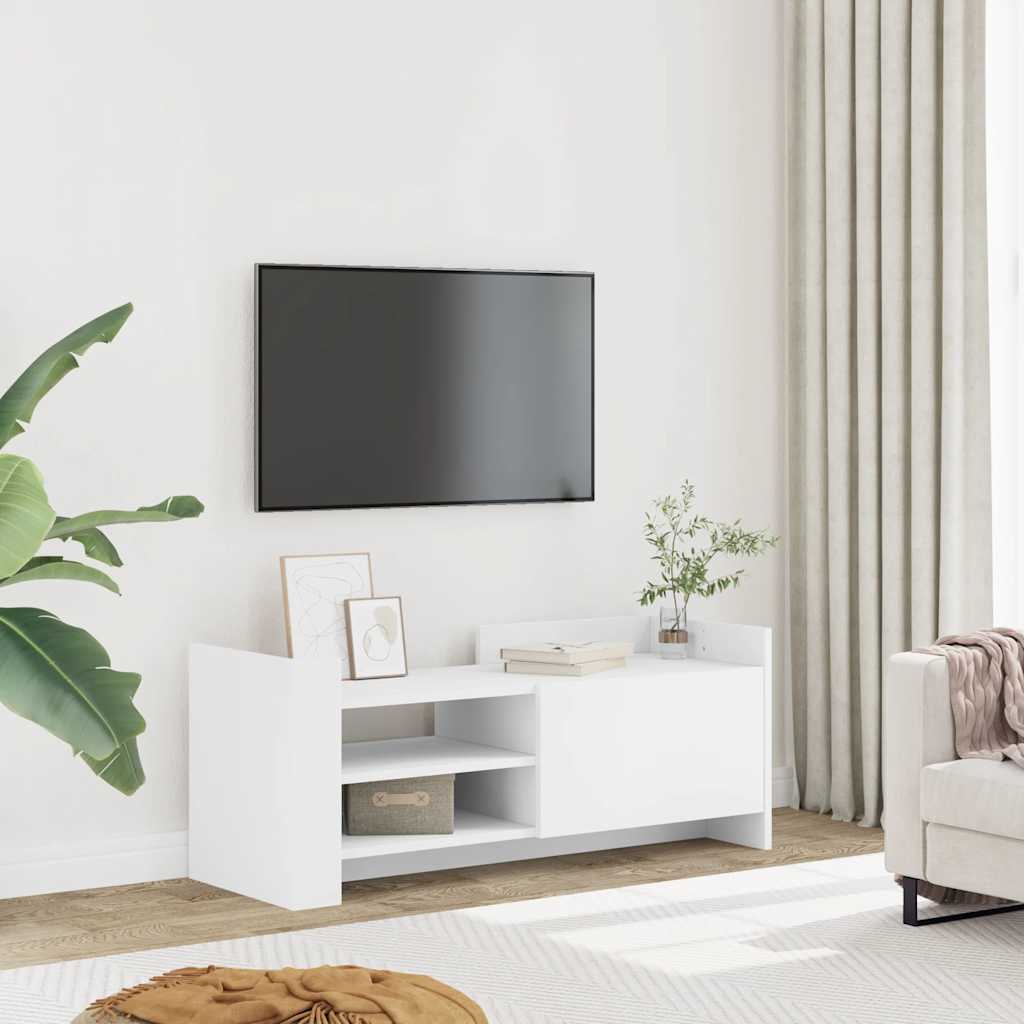 Meuble TV Blanc 100x35x40 cm Bois d'ingénierie - XIOS