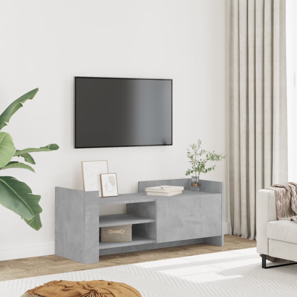 Meuble TV Gris béton 100x35x40 cm Bois d'ingénierie - XIOS