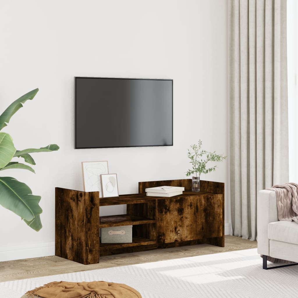 Meuble TV Chêne fumé 100x35x40 cm Bois d'ingénierie - XIOS