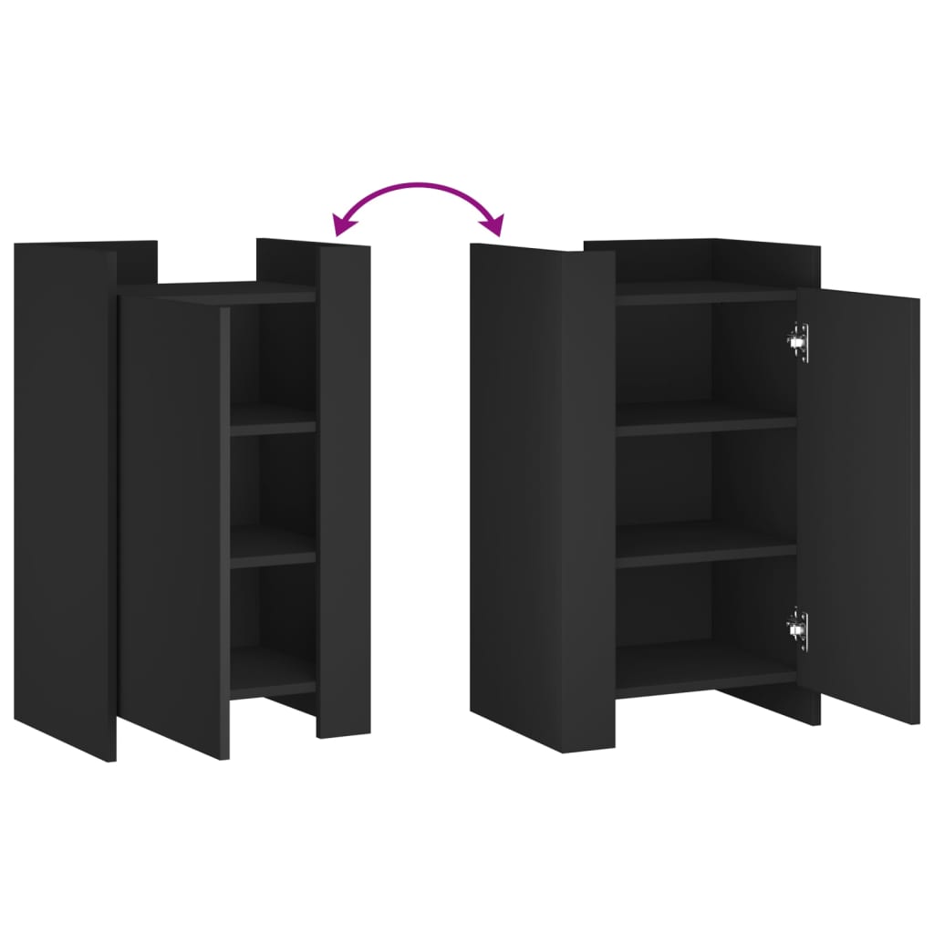 Buffet noir 45x35x75 cm bois d’ingénierie - XIOS