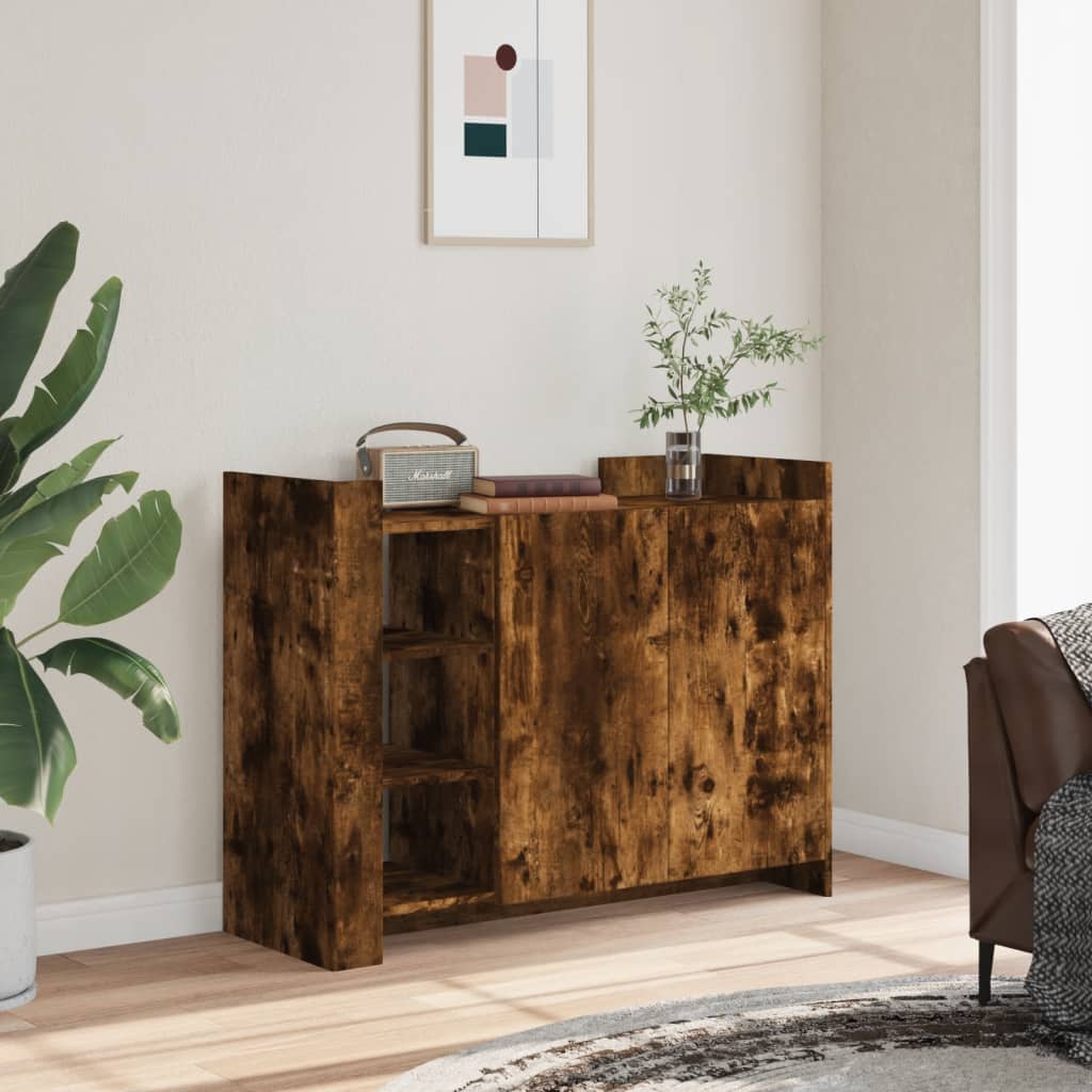 Buffet chêne fumé 100x35x75 cm bois d'ingénierie - XIOS