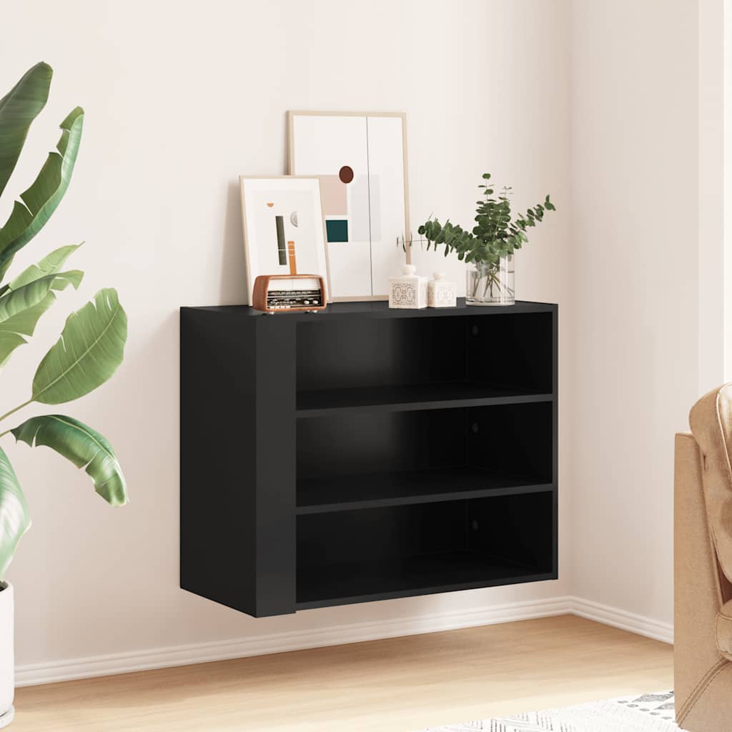 Armoire murale noir 75x35x60 cm bois d'ingénierie - XIOS