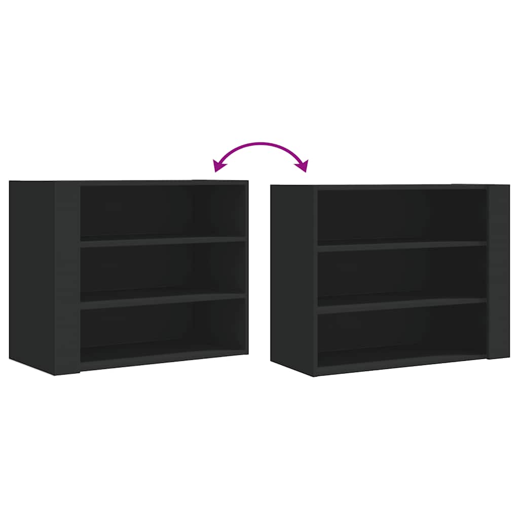 Armoire murale noir 75x35x60 cm bois d'ingénierie - XIOS