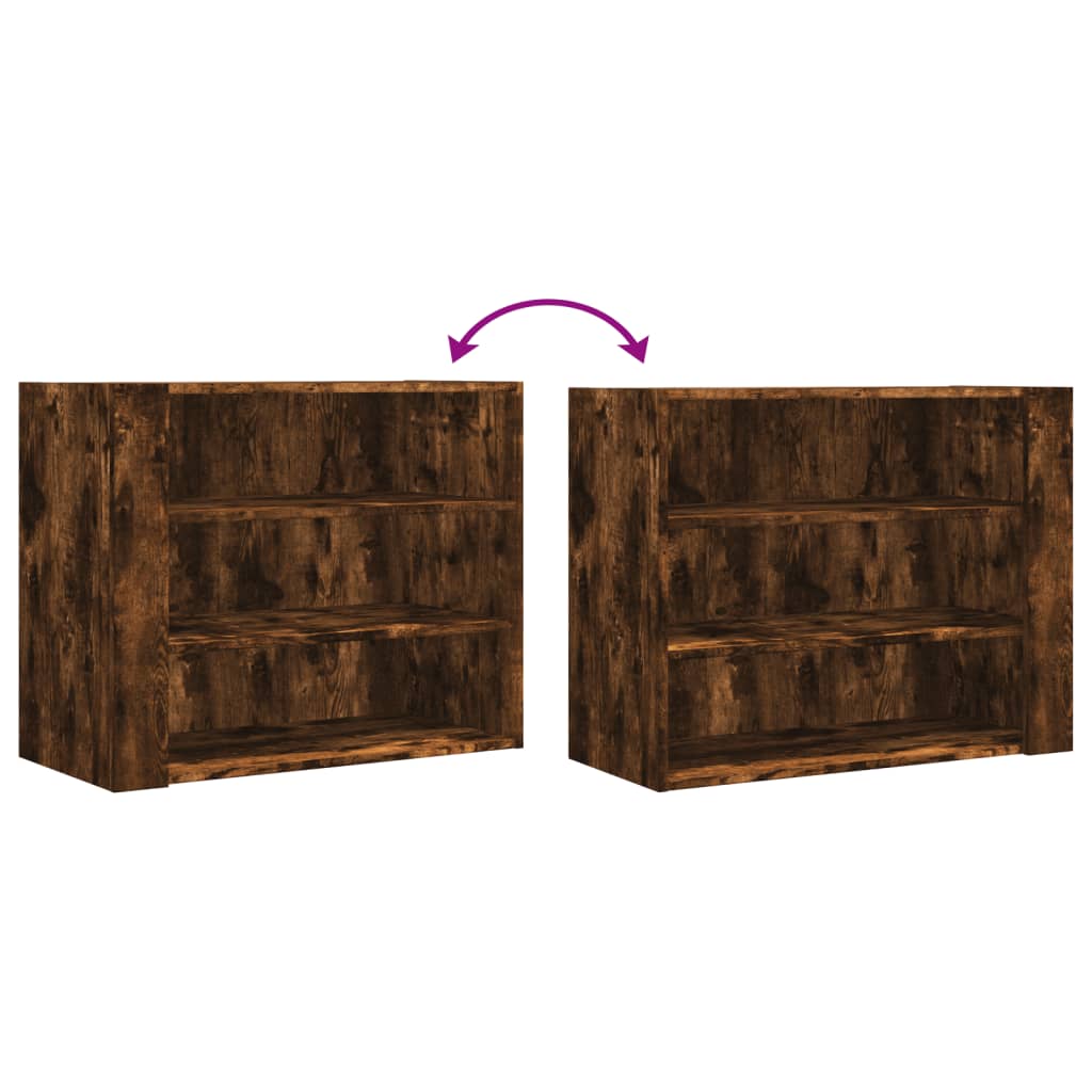 Armoire murale chêne fumé 75x35x60 cm bois d'ingénierie - XIOS