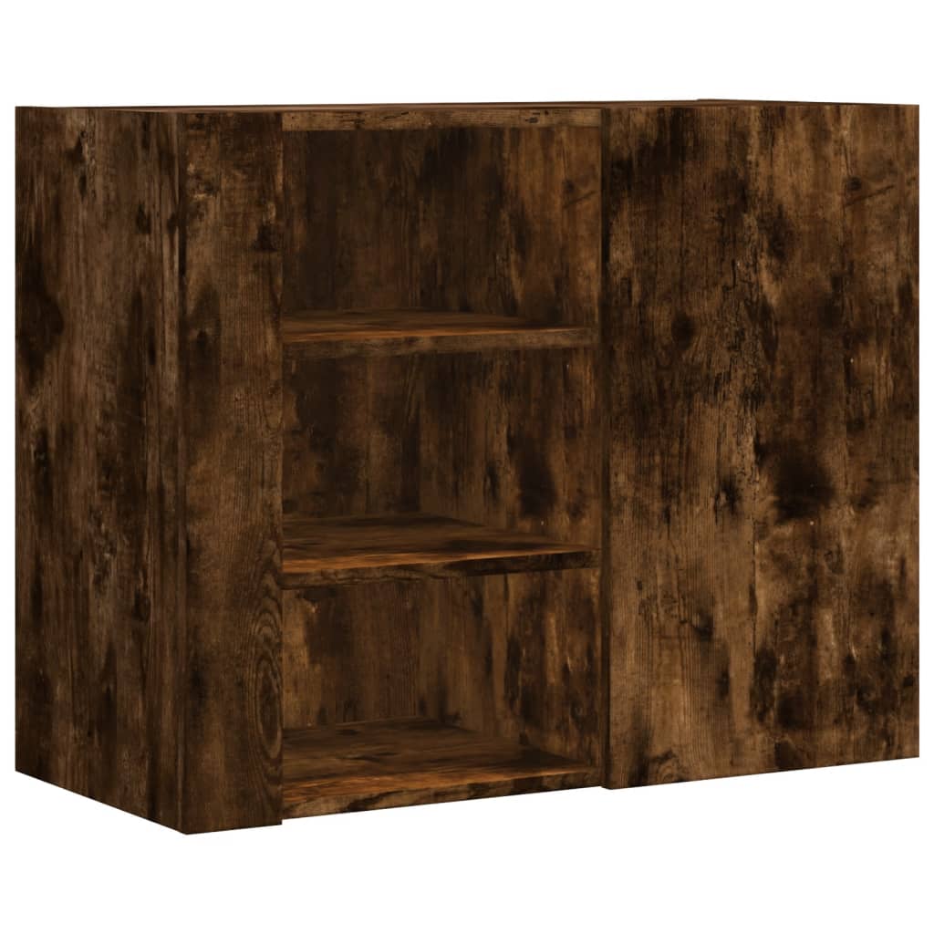 Armoire murale chêne fumé 75x35x60 cm bois d'ingénierie - XIOS