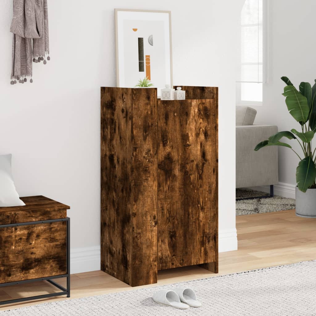 Armoire à chaussures chêne fumé 52x37,5x100cm bois d'ingénierie - XIOS