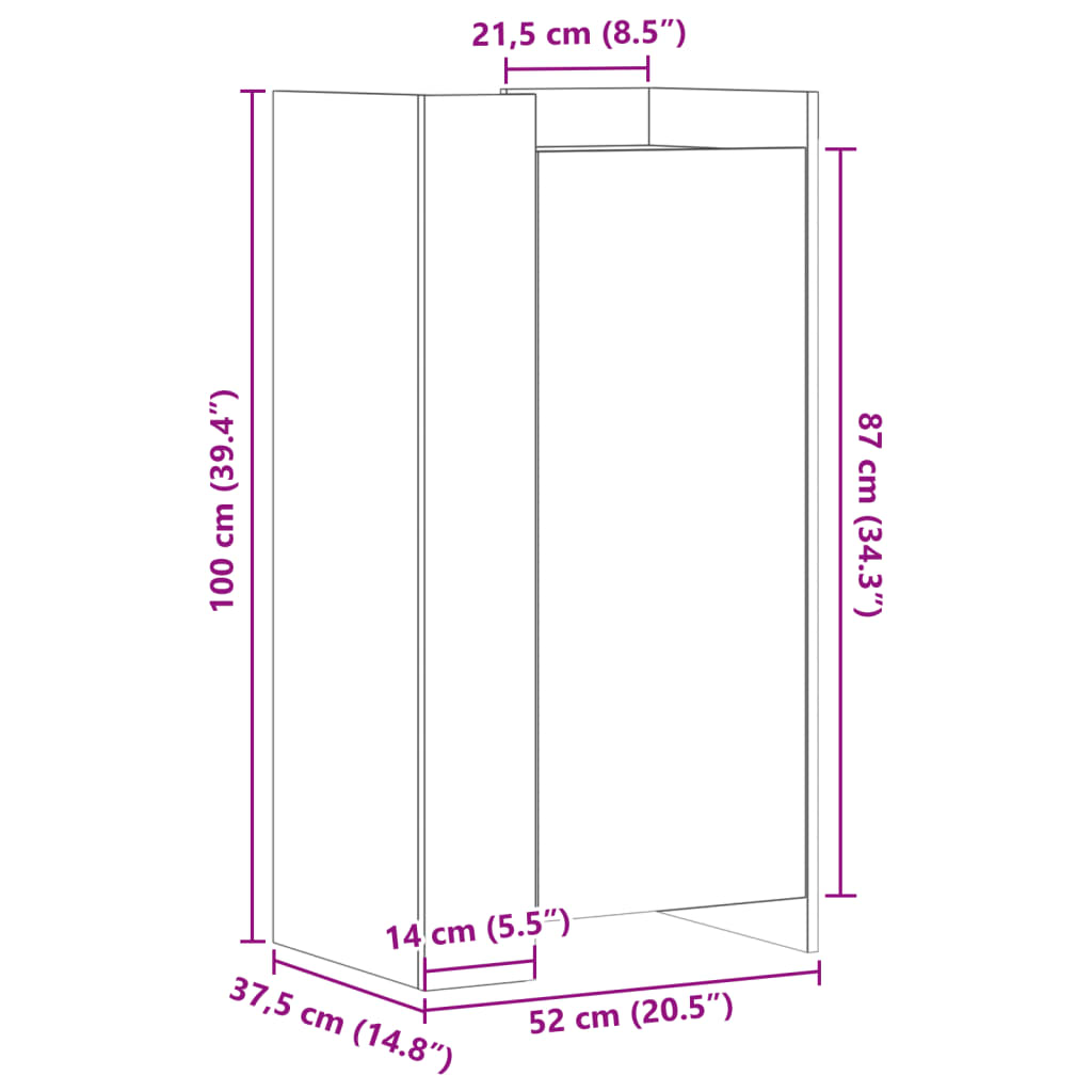 Armoire à chaussures sonoma gris 52x37,5x100 cm - XIOS