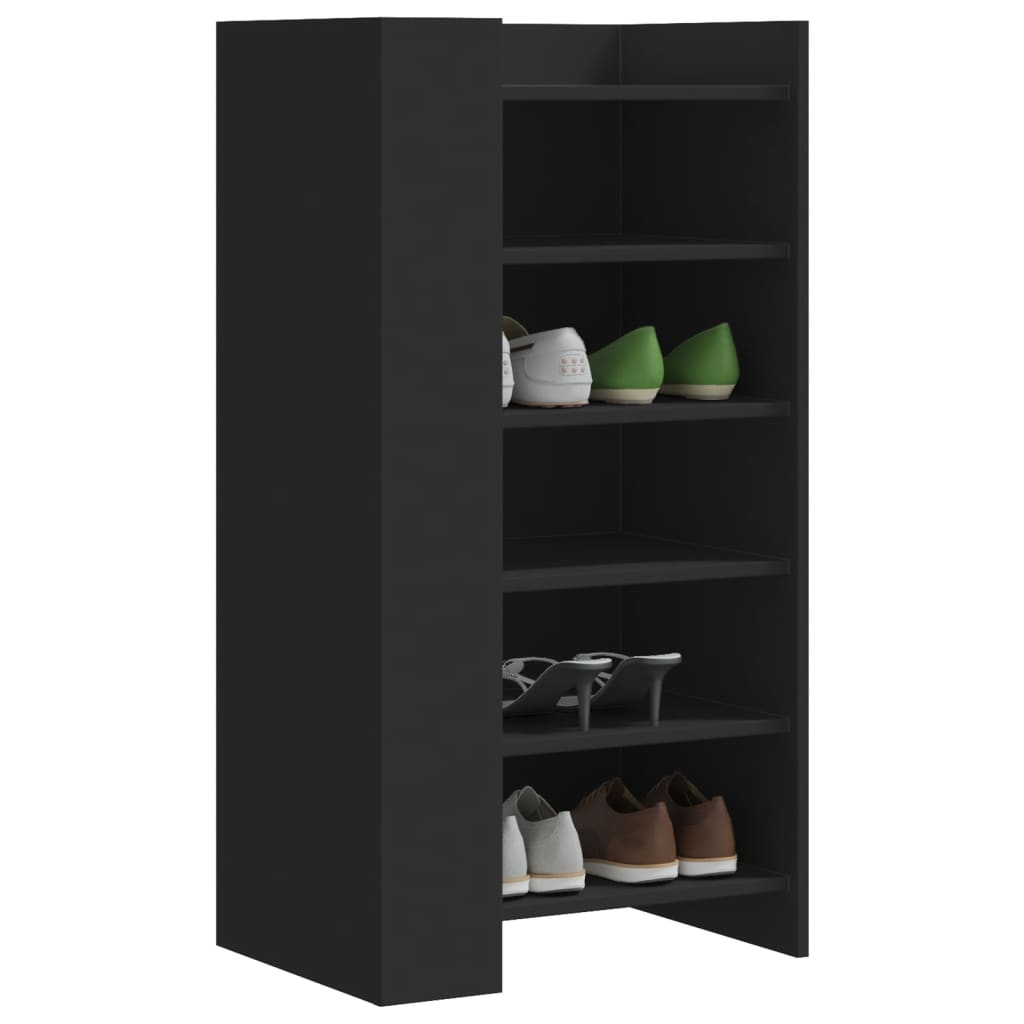 Armoire à chaussures noir 52x37,5x100 cm bois d'ingénierie - XIOS