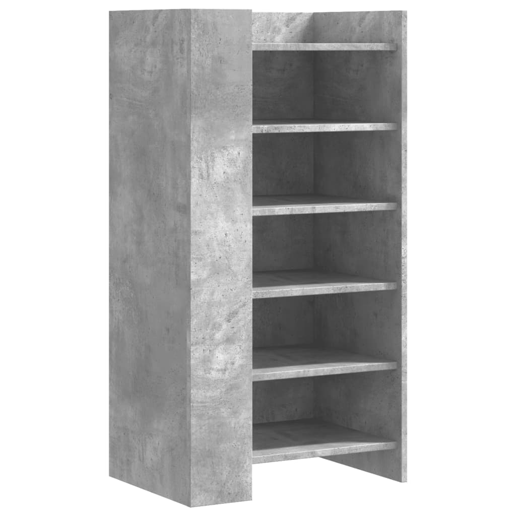 Armoire à chaussures gris béton 52x37,5x100cm bois d'ingénierie - XIOS