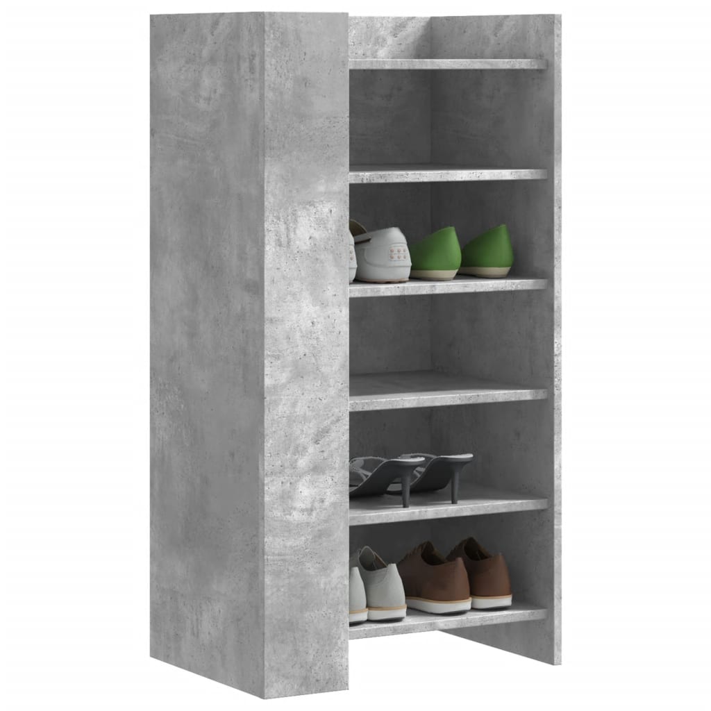Armoire à chaussures gris béton 52x37,5x100cm bois d'ingénierie - XIOS