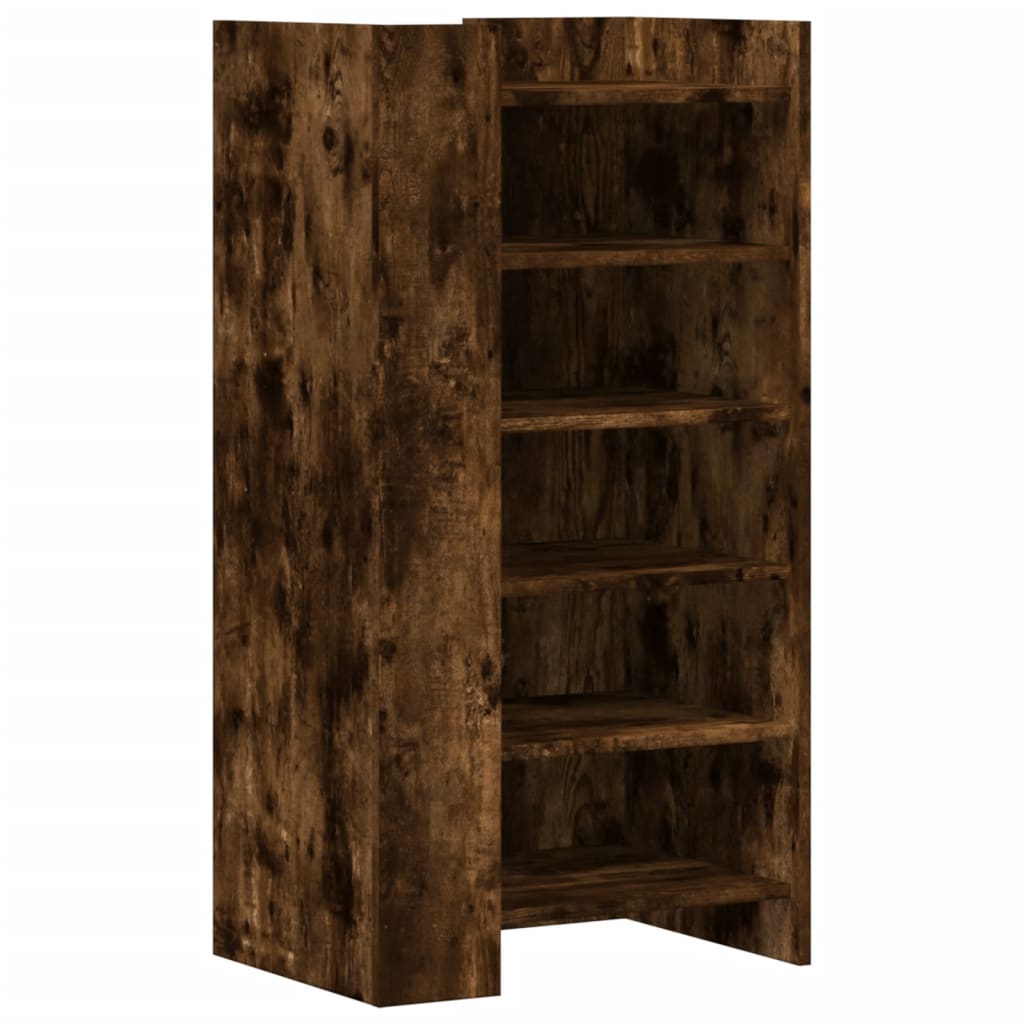 Armoire à chaussures chêne fumé 52x37,5x100cm bois d'ingénierie - XIOS