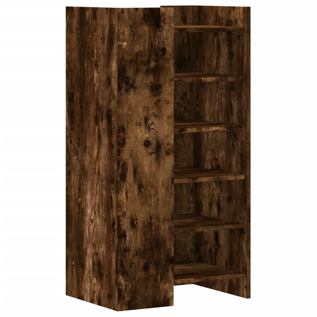 Armoire à chaussures chêne fumé 52x37,5x100cm bois d'ingénierie - XIOS