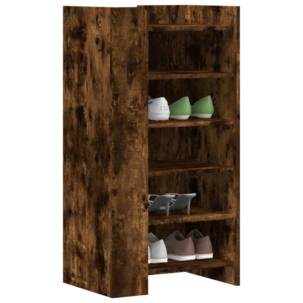 Armoire à chaussures chêne fumé 52x37,5x100cm bois d'ingénierie - XIOS