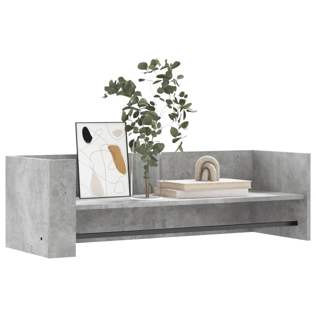 Étagère murale gris béton 100x35x30,5 cm bois d'ingénierie - XIOS