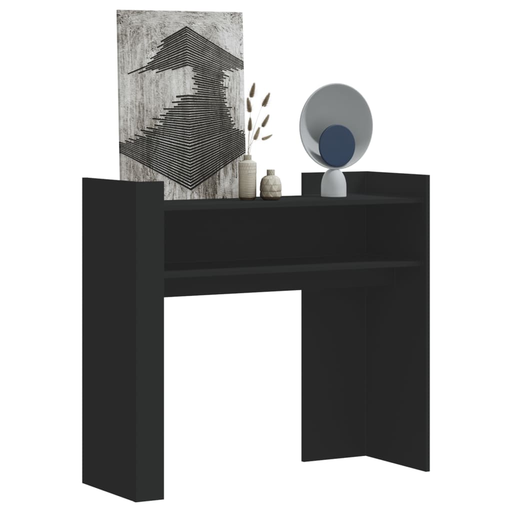 Table console noir 100x35x90 cm bois d'ingénierie - XIOS