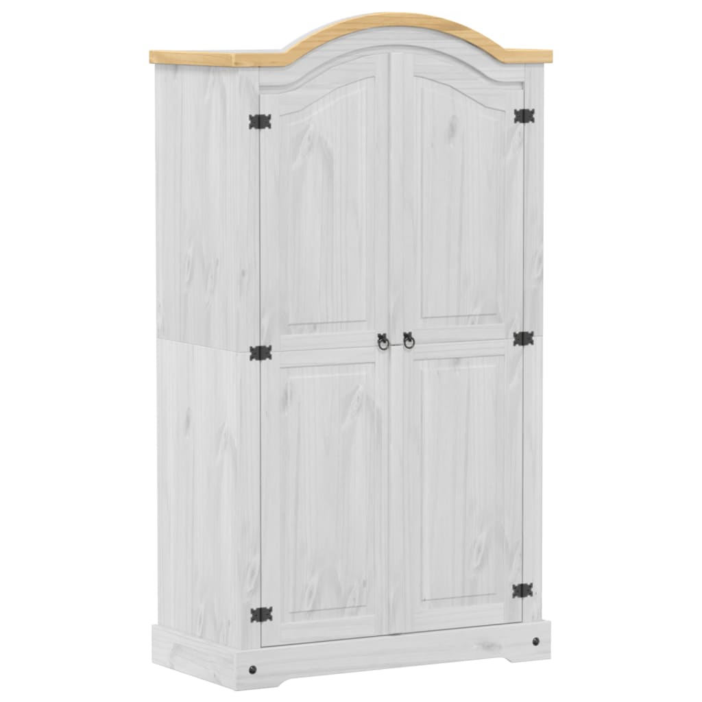 Garde-robe Corona blanc 102x52x186 cm bois de pin massif - XIOS