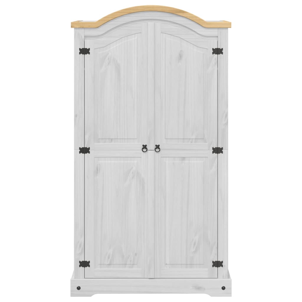 Garde-robe Corona blanc 102x52x186 cm bois de pin massif - XIOS