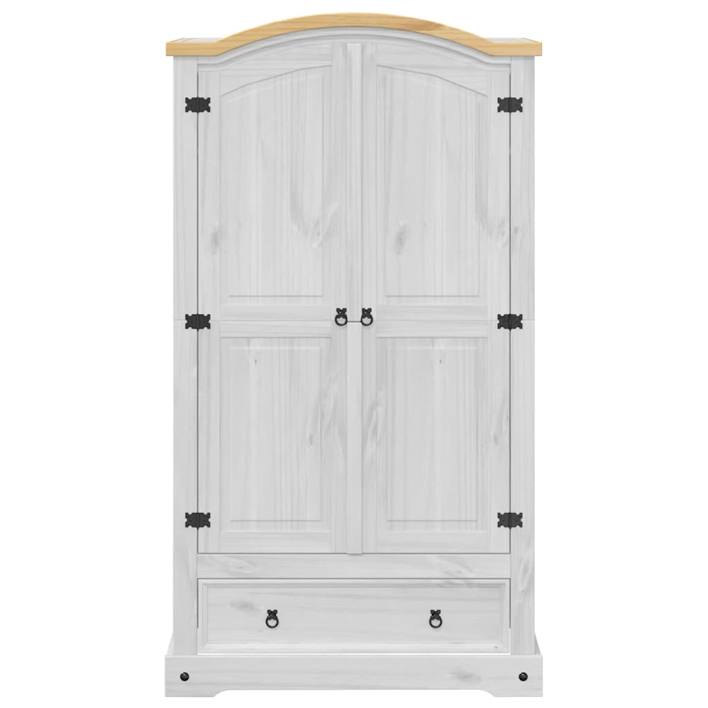 Garde-robe Corona blanc 102x52x186 cm bois de pin massif - XIOS