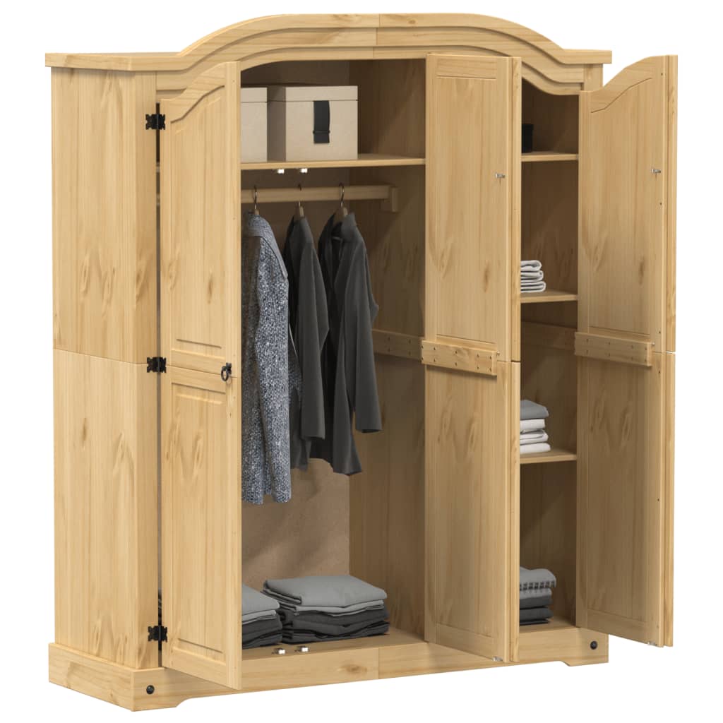 Garde-robe Corona 151,5x52x186 cm bois de pin massif - XIOS