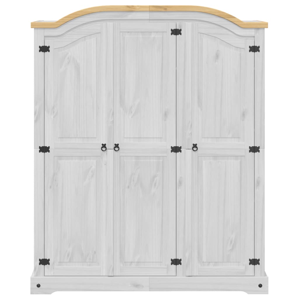 Garde-robe Corona blanc 151,5x52x186 cm bois de pin massif - XIOS