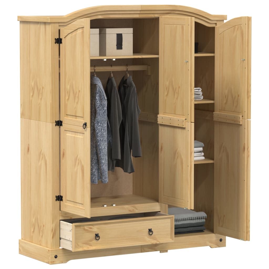 Garde-robe Corona 151,5x52x186 cm bois de pin massif - XIOS