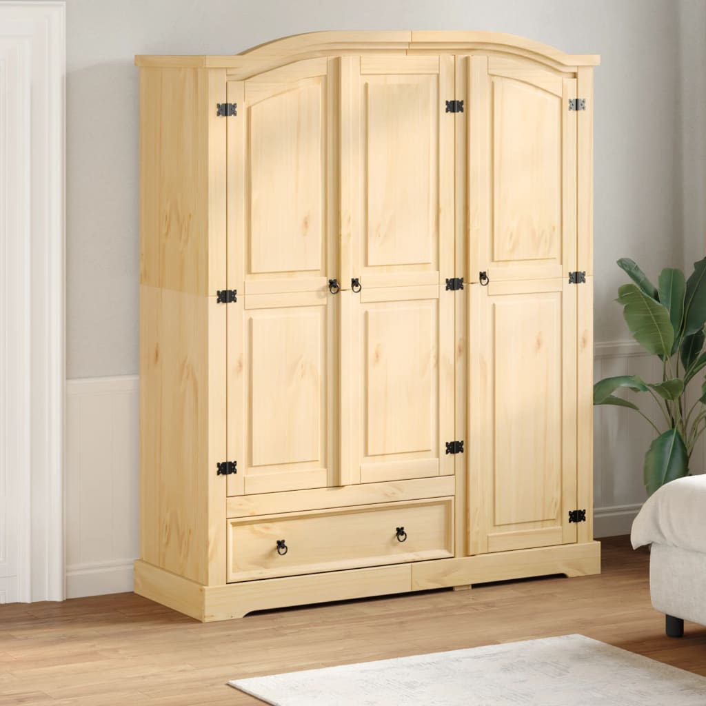Garde-robe Corona 151,5x52x186 cm bois de pin massif - XIOS